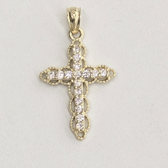 10kt Real Gold Cross Pendant - Picture 7 of 7